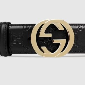 Gucci Ladies Black Leather Belt